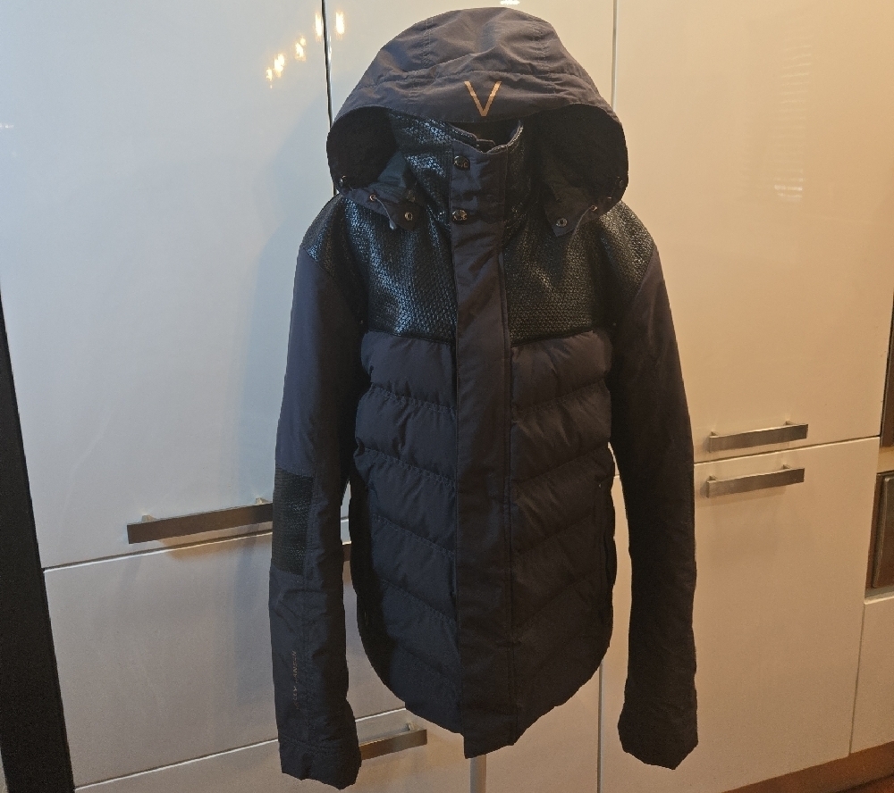 Helly Hansen Goose Down Quilted Hoodie Black Puffer Jacket Womens Size Medium